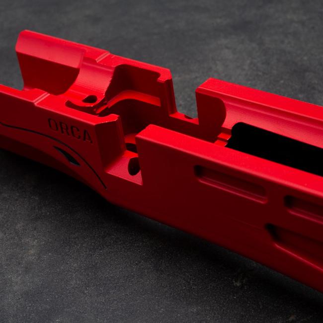 Chassis Micarta Cerakote USMC Red Accuracy Solutions Orca_GVE9905