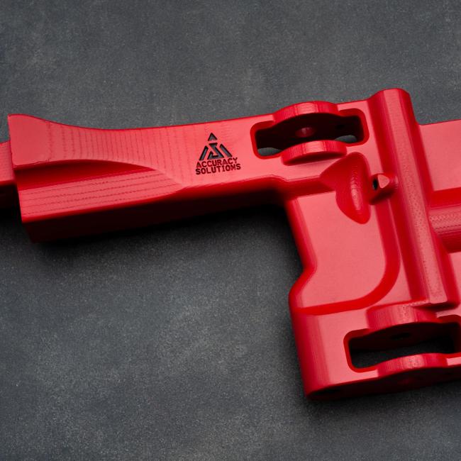 Chassis Micarta Cerakote USMC Red Accuracy Solutions Orca_GVE9909