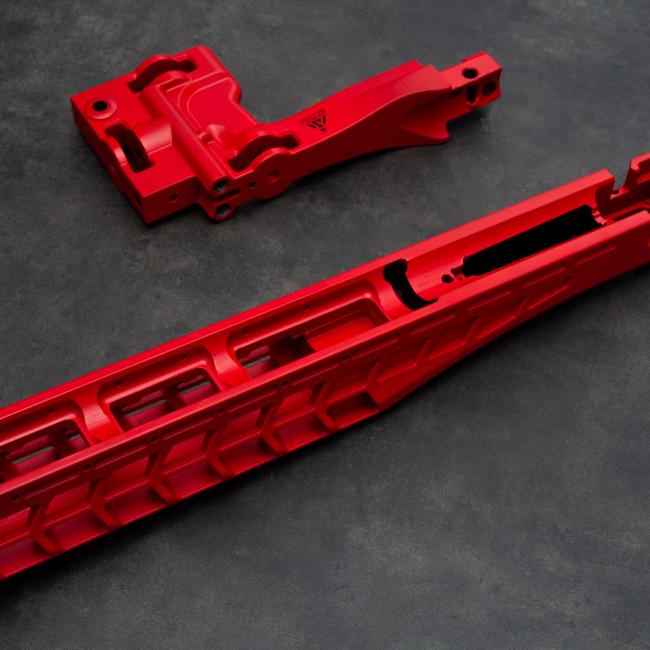 Chassis Micarta Cerakote USMC Red Accuracy Solutions Orca_GVE9913