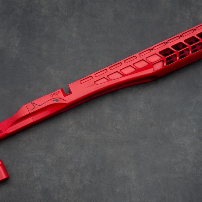 Chassis Micarta Cerakote USMC Red Accuracy Solutions Orca__GVE9897
